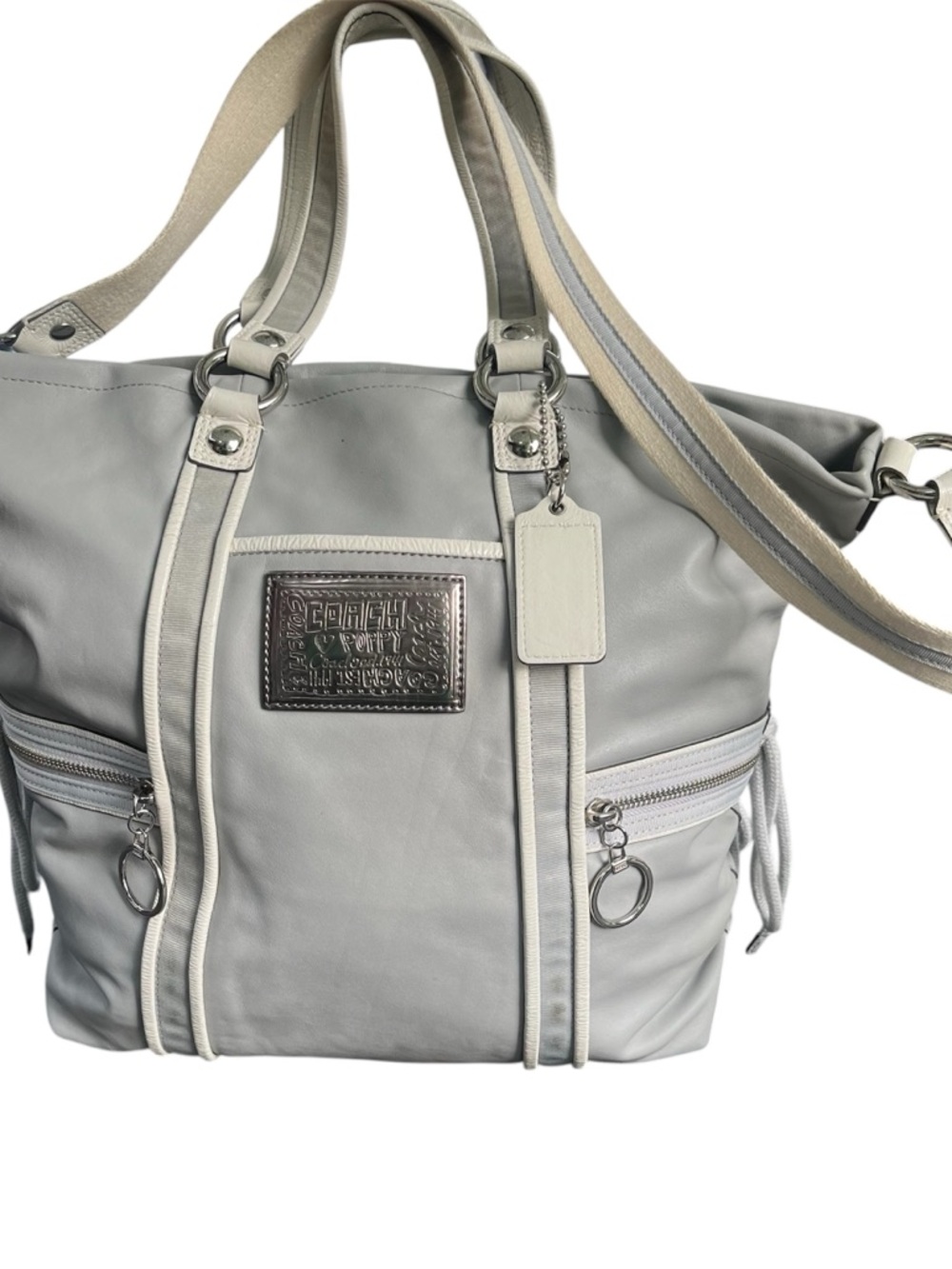 Coach Poppy with White Trim and Silver Hardware